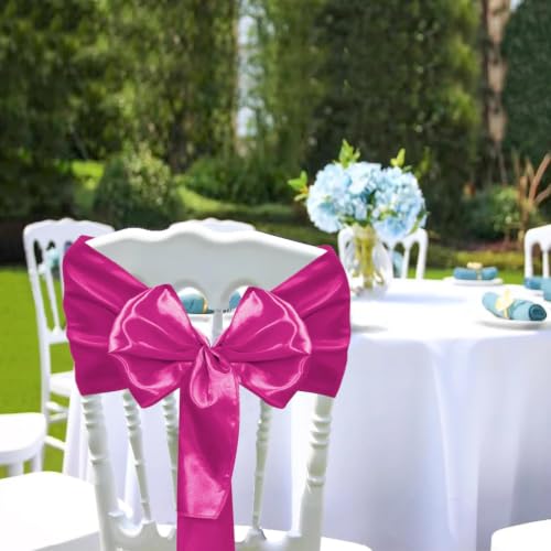 Fuchsia Satin Table Runner 12x108 Inch Pack of 15 for Weddings & Parties - Variation of Fuchsia / 12"x108" 15PCS