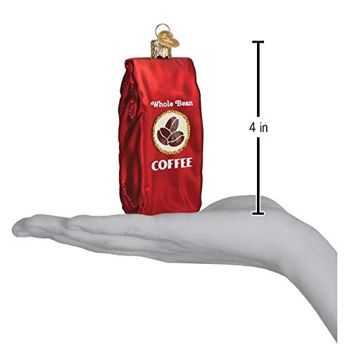 Old World Christmas Coffee Red Bag Beans Ornament - Holiday Keepsake