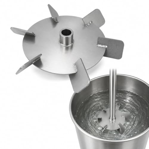 BDJSN 15x250mm Stainless Steel 6-Blade Mixer Impeller for Drum & Tank Mixers