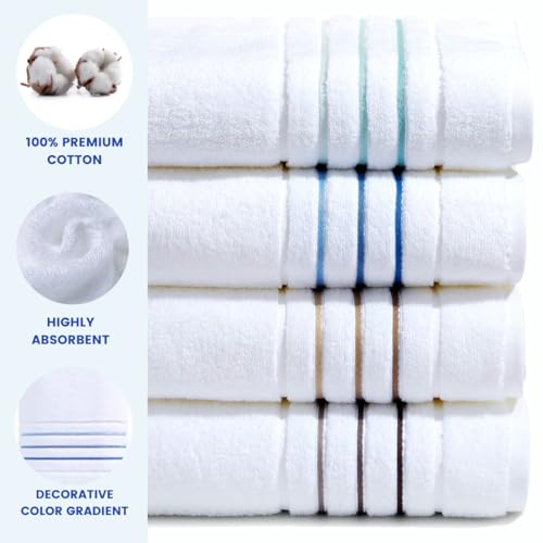 6-Piece Luxury Cotton Bath Towel Set, Soft & Absorbent Quick-Dry Hotel Towels