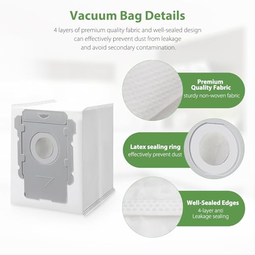 20-Pack Automatic Dirt Disposal Vacuum Bags for i/s/j Series Robot Vacuums