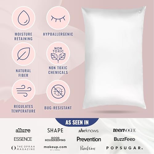 Blissy 100% Pure Mulberry Silk Pillowcase - 22 Momme 6A Grade, Standard White