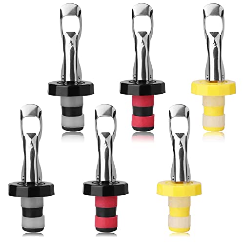 Reusable Wine Stoppers Set - Silicone Vacuum Bottle Seals for Most Wine Bottles