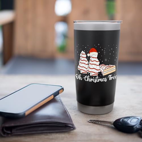 Oh Christmas Tree Cakes Debbie Funny Xmas Family Matching Insulated Tumbler - Black 20oz