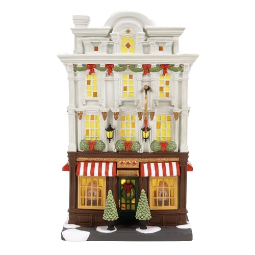 Lighted Christmas Village House Decor - Hand-Painted Porcelain (8.25 Inch)