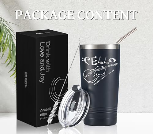 20 oz Insulated Stainless Steel Tumbler with Straw - Gift for Men & Women