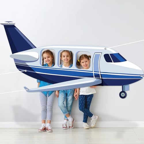 Airplane Photo Booth Backdrop Frame - 98x53 Inch Fabric Party Banner