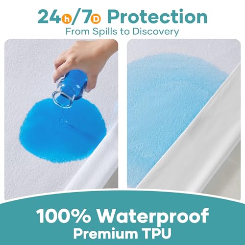 Queen Size Waterproof Mattress Protector - Deep Pocket Fitted Cover