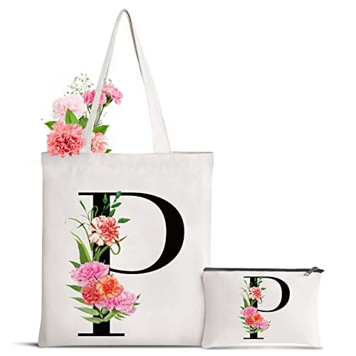 Personalized Letter Initial Canvas Tote Bag for Gifts - Sanuurfky Xin-p