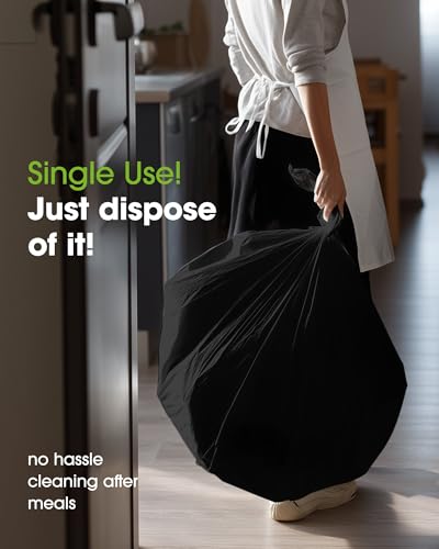 Pureegg Black Disposable Table Cloth 54x108 3-Pack for 4–8 ft Tables