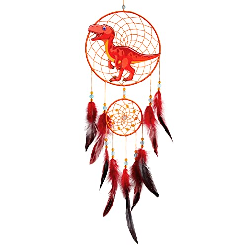 Dinosaur Dream Catcher Wall Hanging for Kids Bedroom Decor