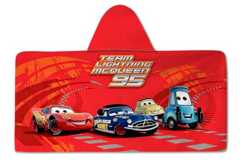 Cars Printed Soft Microfiber Hooded Towel Wrap, 28 x 55 Inch Absorbent