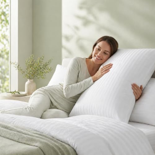100% Cotton Pillow Protectors with Zipper, Standard Size, 4-Piece Set