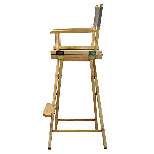 30-Inch Solid Wood Director's Chair, Foldable Bar Height Seating