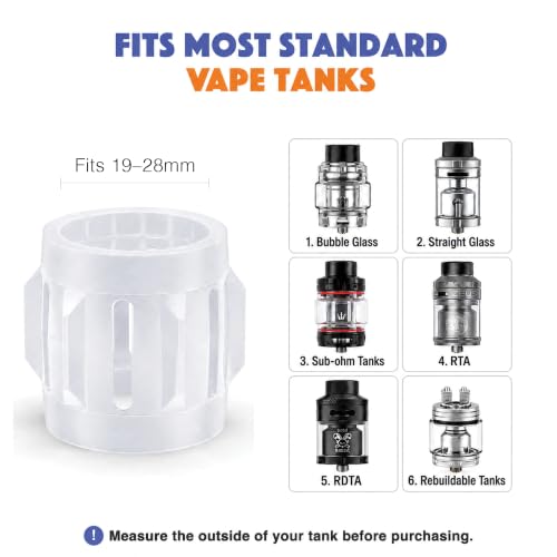 Universal Silicone Vape Tank Protective Band - 19-28mm Glass Guard