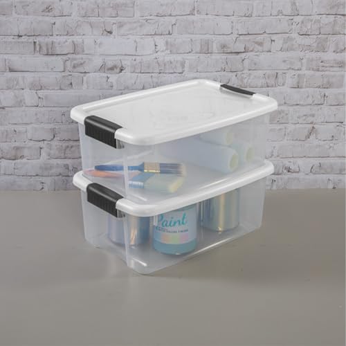 18 Quart Plastic Storage Box with Lids 6-Pack Stackable Containers