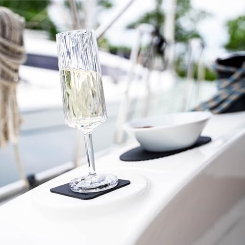 Magnetic Sparkling Wine Glasses with Nano Gel Pads - Set of 2
