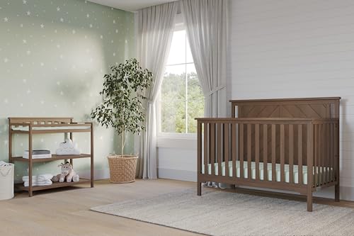 2-Piece Nursery Set: 4-in-1 Convertible Crib and Changing Table