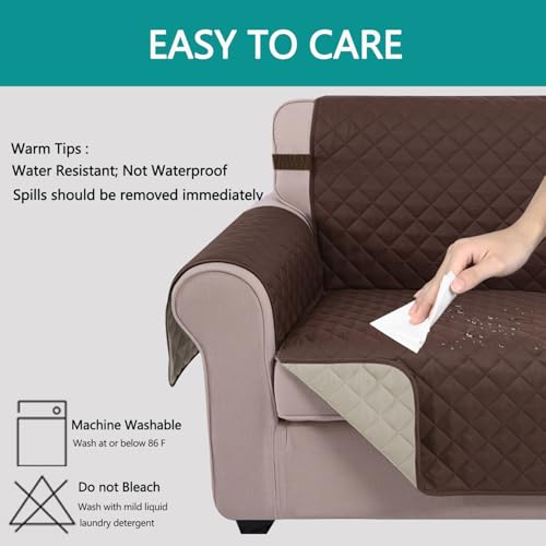 Reversible Water-Repellent Sofa Cover for 3-Cushion Couch (68 Inch)