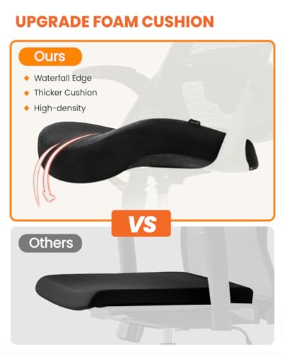 Ergonomic Office Chair with Adjustable Lumbar Headrest and Flip-Up Armrests