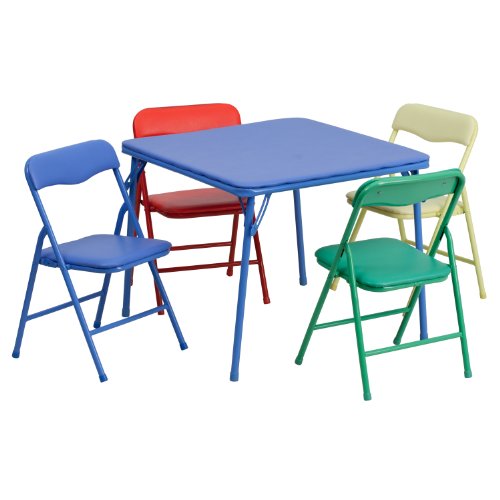 Kids 5-Piece Folding Activity Table and Chair Set for Playroom & Daycare