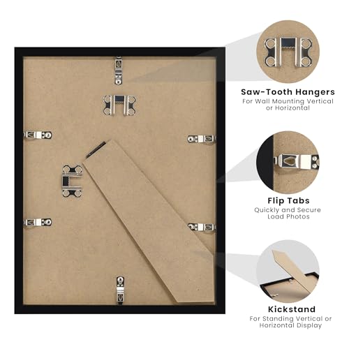 Black 8.5 x 11 Certificate Frame - Diploma & Document Wall or Tabletop Display