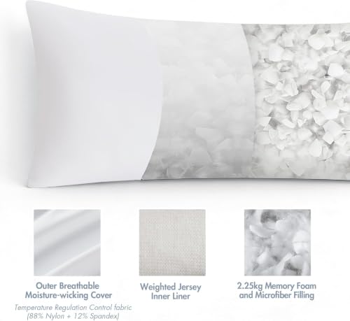 Cooling Body Pillow for Side Sleepers - 20"x54" Memory Foam