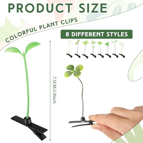100 Pcs Plant Hair Clips Mixed Set - Fun Sprout and Flower Hair Accessories