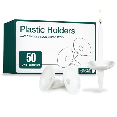 Concordia Supply Pack of 50 Plastic Candle Holder Drip Protectors for Church Services
