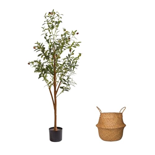 4FT Artificial Olive Tree with Pot - Lifelike Faux Olive Tree for Home Decor