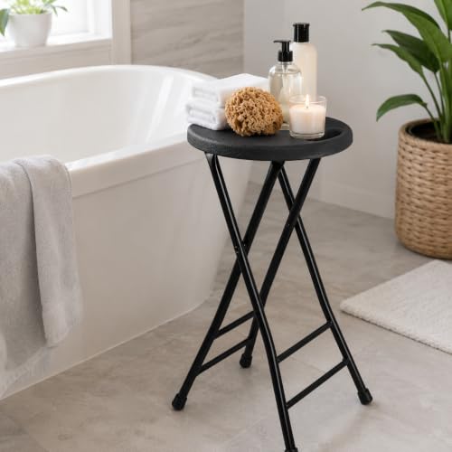 24-Inch Folding Bar Stool, Portable Heavy Duty Collapsible Seat, 500 lbs