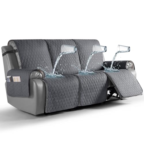 Waterproof Recliner Couch Cover for 3 Seater - Dark Gray
