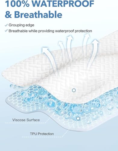 Queen Waterproof Mattress Protector – Ultra Soft Bamboo Pad, Deep Pocket