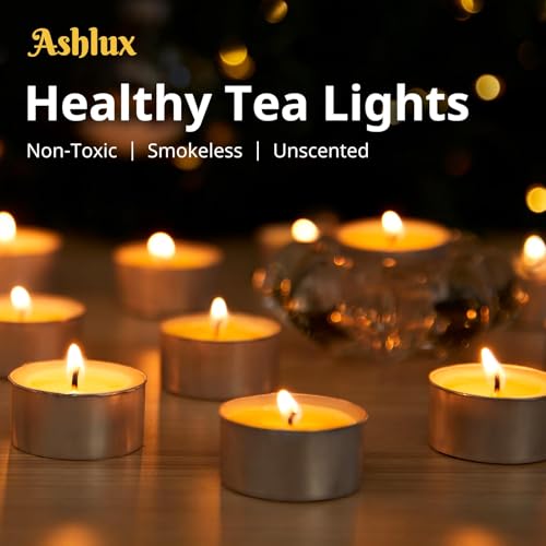 100-Pack Unscented Palm Wax Tea Light Candles - 4.5 Hour Long Burn Time