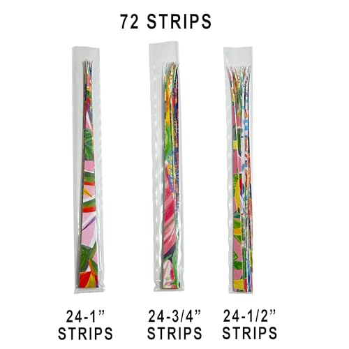 Triangle Paper Strips for Bead Making - 72 Pack Multi-Size Craft Paper