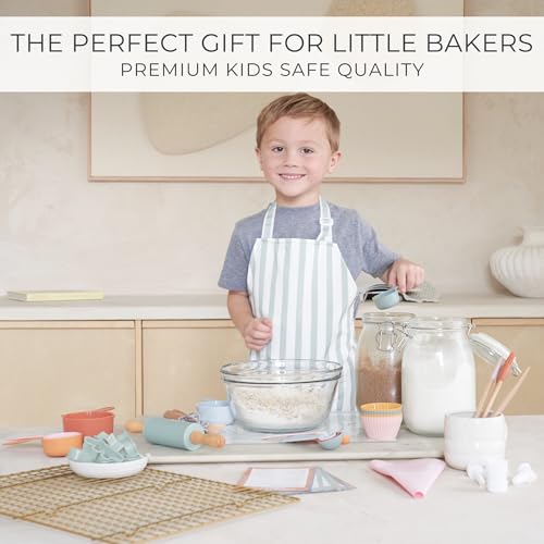 Kids Baking Set 43-Piece Real Cooking Utensils with Silicone and Wood