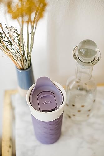 Ello Ogden Deep Purple 16oz Ceramic Travel Mug with Splash-Resistant Slider Lid