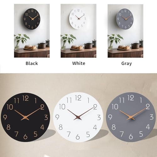 Silent Wall Clock 8 Inch - Non-Ticking Minimalist Modern Battery Operated