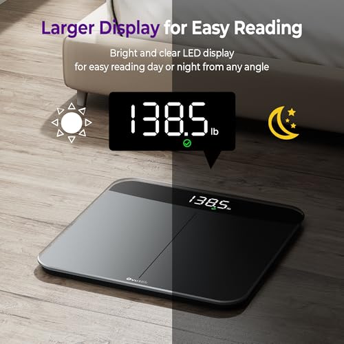 OVUTEK Digital Bathroom Scale - 450lb Capacity with LED Display