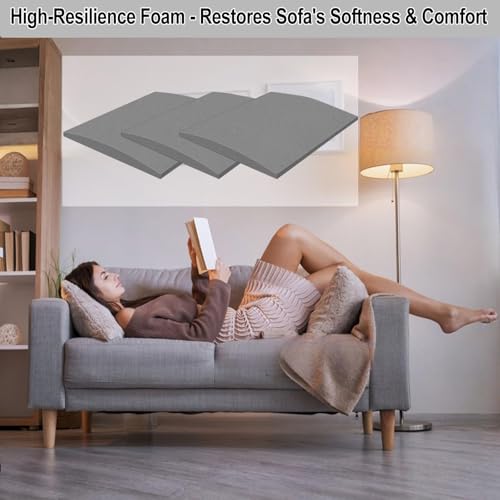 Sofa Cushion Support for Sagging Seats - 22x22 Inch High-Density Foam (3 Pack)