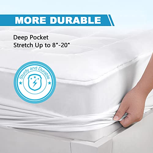 Cooling Mattress Pad Topper - Queen Size, Pillow Top, Deep Pocket