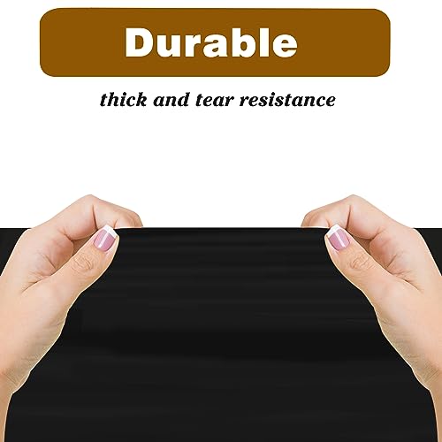 Black Disposable Plastic Tablecloths 2-Pack - 54 x 108" Rectangle Table Covers