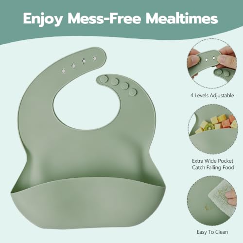 19-Piece Silicone Baby Feeding Set with Suction Plates and Utensils