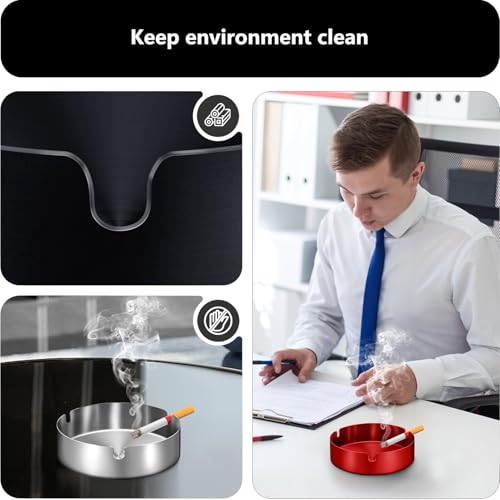 Stainless Steel Ashtray Set (4 Pack) for Indoor and Outdoor Use