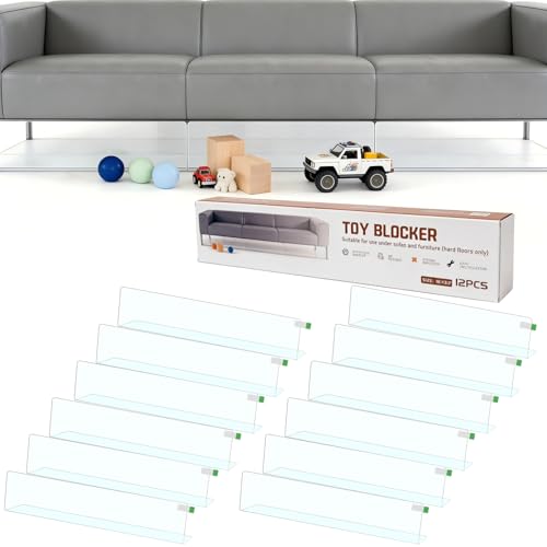 KHASIM 12-Pack Under Couch Blockers 15.8" L x 3.2" H, Total 190" L for Furniture Gap Prevention