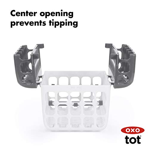 Dishwasher Basket for Baby Bottle Parts & Sippy Cup Accessories, Gray