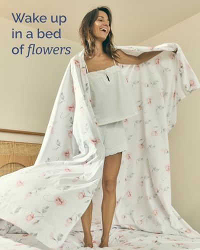 CGK Unlimited Boho Botanical Floral Queen Sheet Set - 4 Piece Deep Pocket