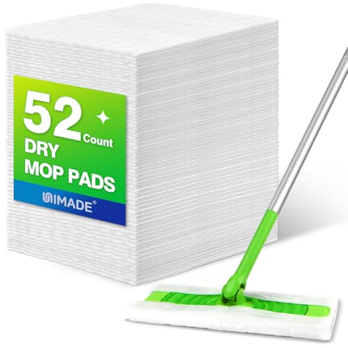 Disposable Dry Sweeping Cloth Mop Refills - 52 Pack Floor Dust Pads