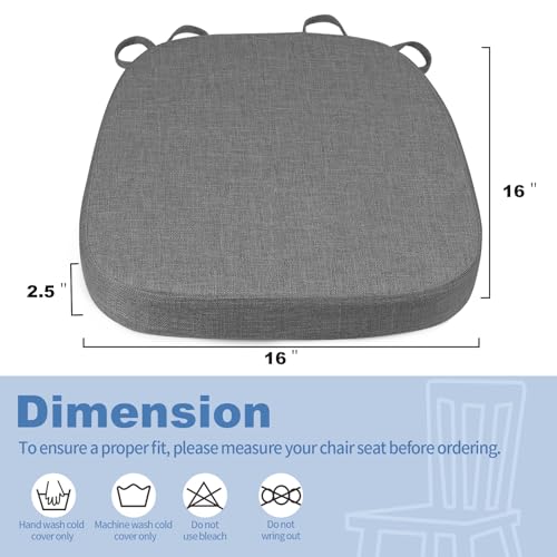 U-Shaped Dining Chair Cushion - 2.5 Inch Thick Non-Slip Foam Seat Pad