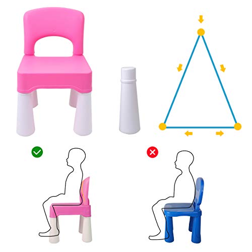 Ergonomic Toddler Chair - Stable Anti-Tip Pink Seat for Kids Ages 2+